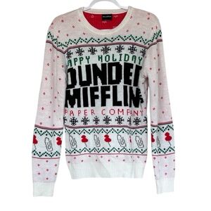Tv Show The Office Dunder Mifflin Paper Company Ugly Christmas Sweater Size S
